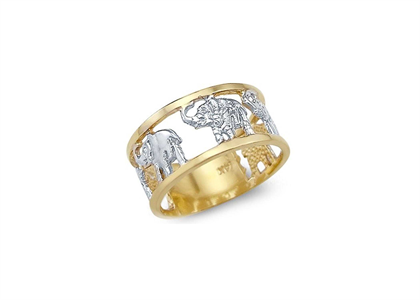 Two Tone Plated Elephant Ring